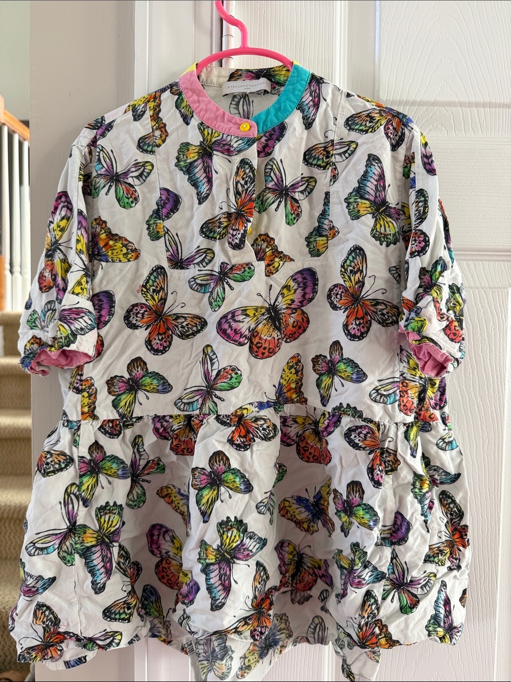 STELLA MCCARTNEY Kids Butterfly Print Top - White Multicolor